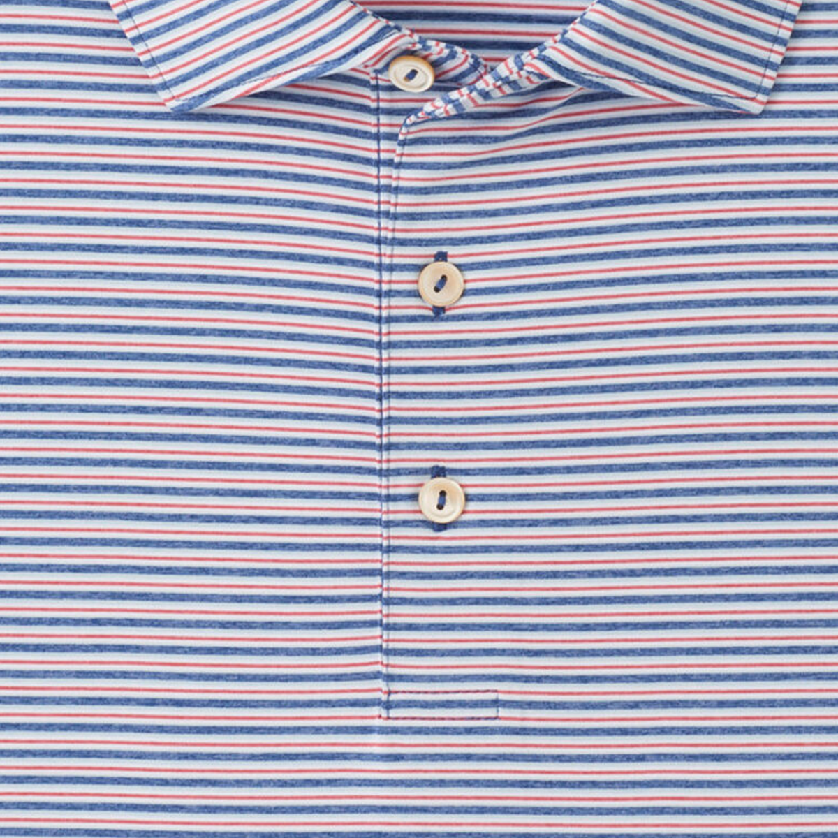 Peter Millar 2027 Ryder Cup Owens Performance Jersey Polo in Windsor Blue - Pattern Close Up