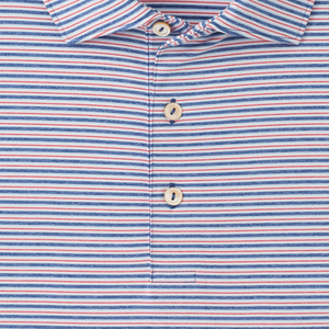 Peter Millar 2027 Ryder Cup Owens Performance Jersey Polo in Windsor Blue - Pattern Close Up