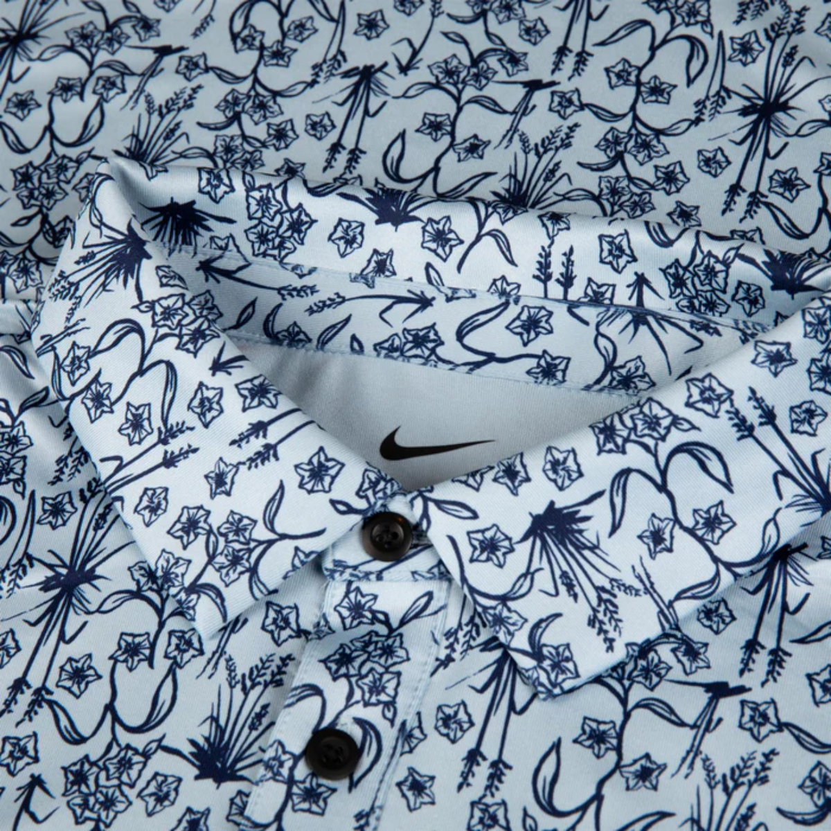 Nike 2025 Ryder Cup Tour All Over Print Polo in Light Armory Blue - Back View - Close Up