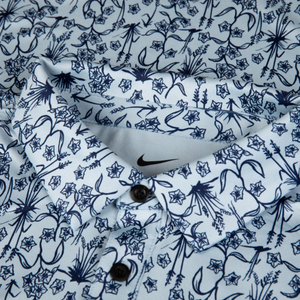 Nike 2025 Ryder Cup Tour All Over Print Polo in Light Armory Blue - Back View - Close Up