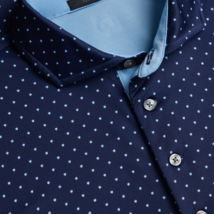 Greyson 2027 Ryder Cup Icon Polo in Maltese Blue - Pattern Close Up