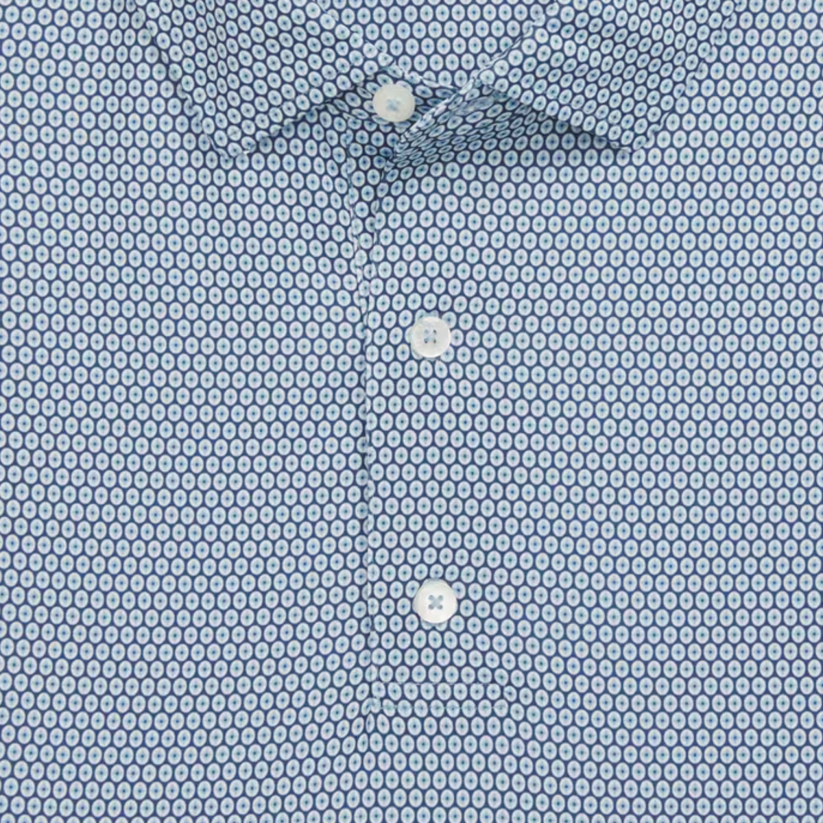 FootJoy 1927 Trophy Stellar Print Polo in Navy, White, and Blue - Close Up