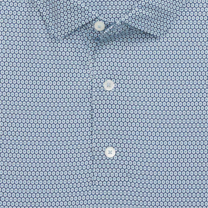 FootJoy 1927 Trophy Stellar Print Polo in Navy, White, and Blue - Close Up