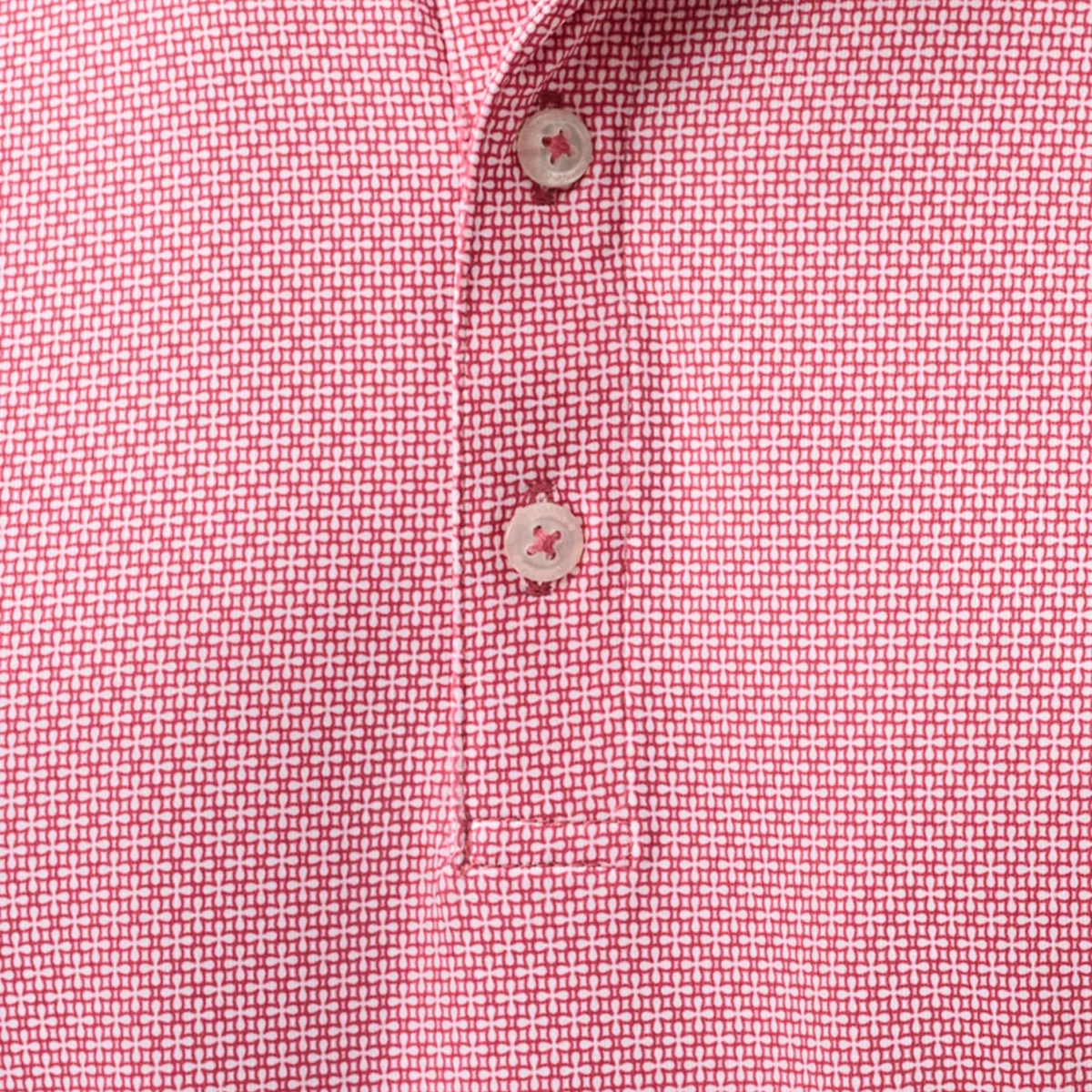 Johnnie-O 2027 Ryder Cup Tile Neat Performance Polo in Racing Red - Pattern Close Up