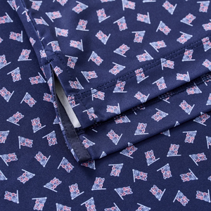 Johnnie-O 2027 Ryder Cup USA Flag Performance Jersey Polo in Navy - Pattern Close Up