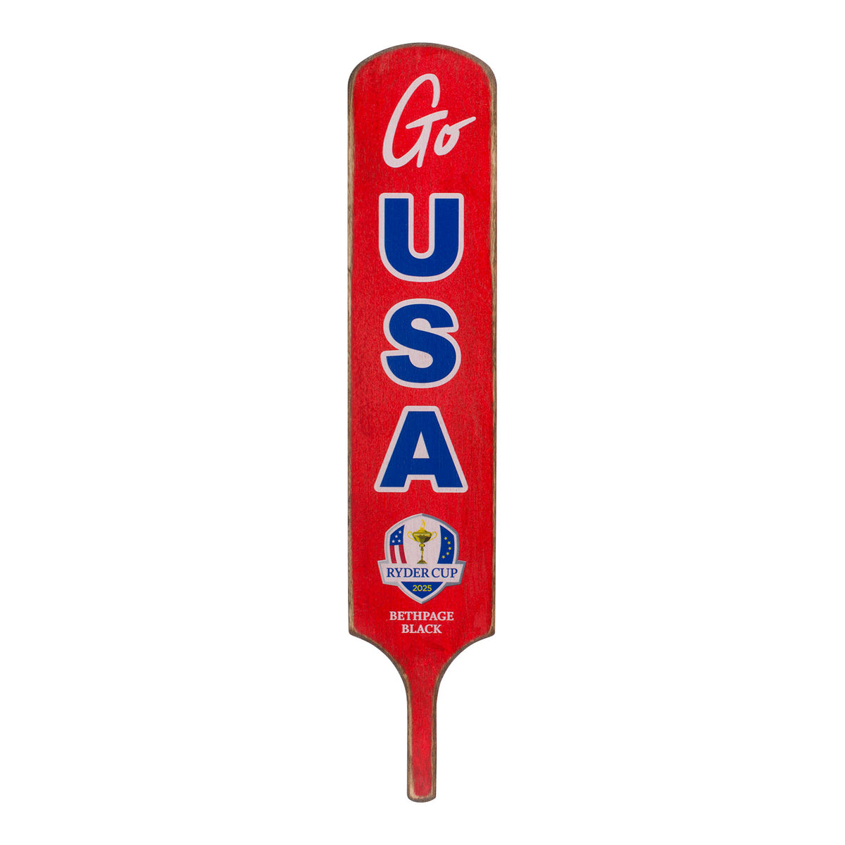 Signs by the Sea 2025 Ryder Cup Wooden Go USA Paddle - Front View