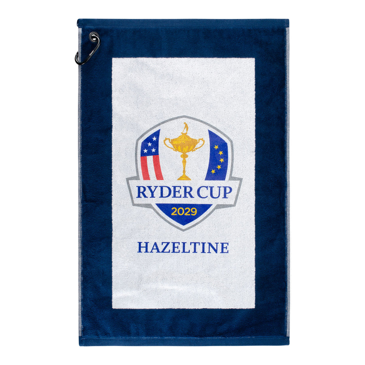 Dynamic 2029 Ryder Cup Hi-Def Edge Towel in Navy - Front View