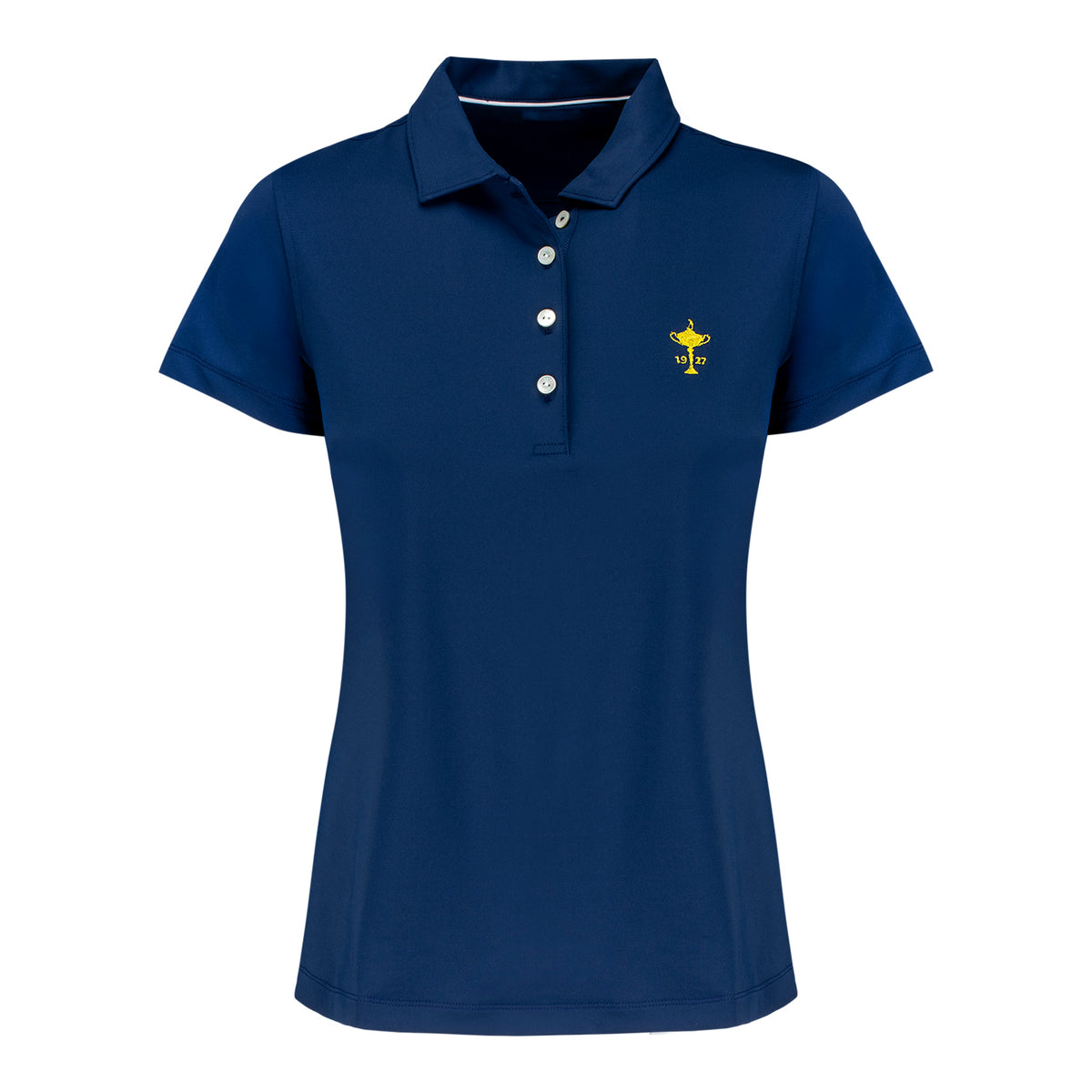Peter Millar 1927 Trophy Women's Solid Short Sleeve Polo in Navy - Front View