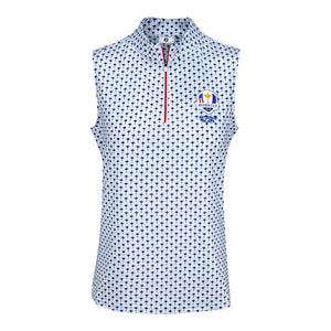 FootJoy 2025 Ryder Cup Women's Sleeveless Polo in White and Navy - Front View