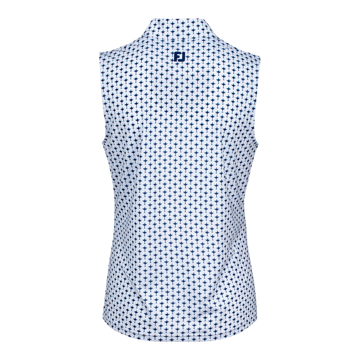FootJoy 2025 Ryder Cup Women's Sleeveless Polo in White and Navy - Back View