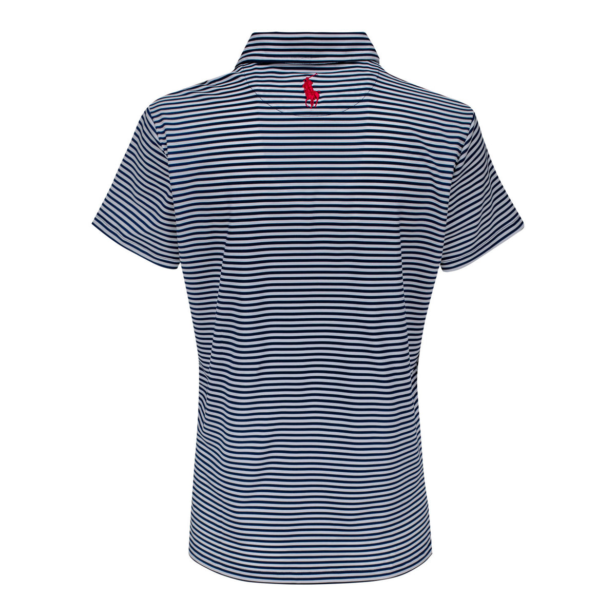 Ralph Lauren 2025 Ryder Cup Ladies Striped Polo in White and Navy - Back View