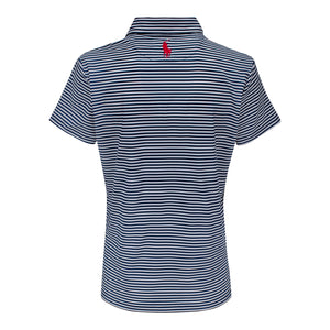 Ralph Lauren 2025 Ryder Cup Ladies Striped Polo in White and Navy - Back View