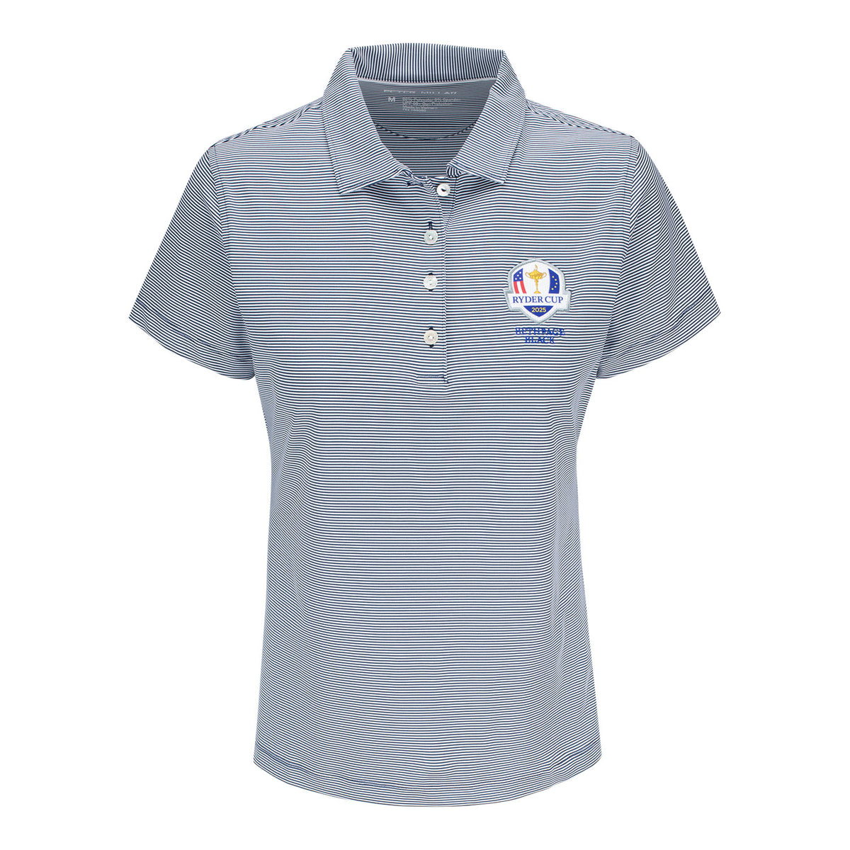 Peter Millar 2025 Ryder Cup Women's Jubilee Stripe Polo in Navy - Front View
