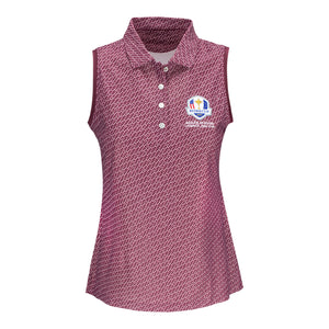Peter Millar 2027 Ryder Cup Women's House of Clubs Sleeveless Polo in Ox Blood Red - Front