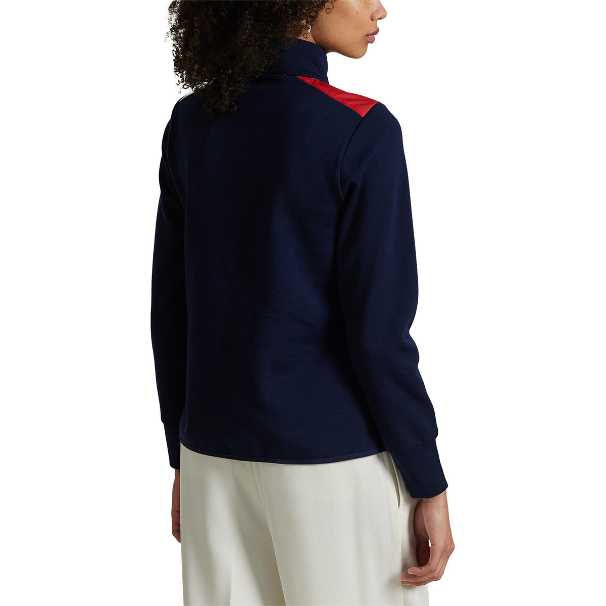 Ralph Lauren 2025 Ryder Cup Women's Hybrid Quilted Jacket in Refined Navy and Ceramic White - Back View