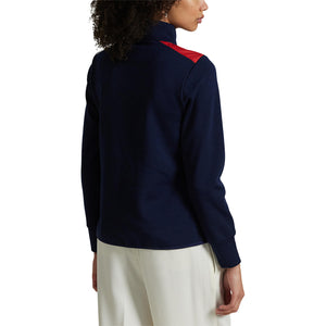 Ralph Lauren 2025 Ryder Cup Women's Hybrid Quilted Jacket in Refined Navy and Ceramic White - Back View