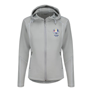 Sunice 2025 Ryder Cup Women's Maddy 2.0 Full Zip Hooded Jacket in Oyster - Front View