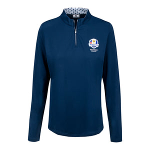 FootJoy 2025 Ryder Cup Women's Quarter Zip Midlayer in Navy - Front View