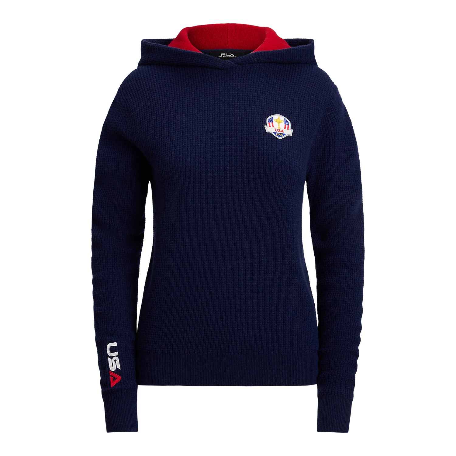 Ralph Lauren 2025 Ryder Cup Women's Wool Cotton Hoodie in Refined Navy - Front View
