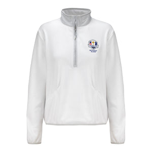 Nike 2025 Ryder Cup Women's Therma-Fit Victory Fleece Quarter Zip in White - Front View