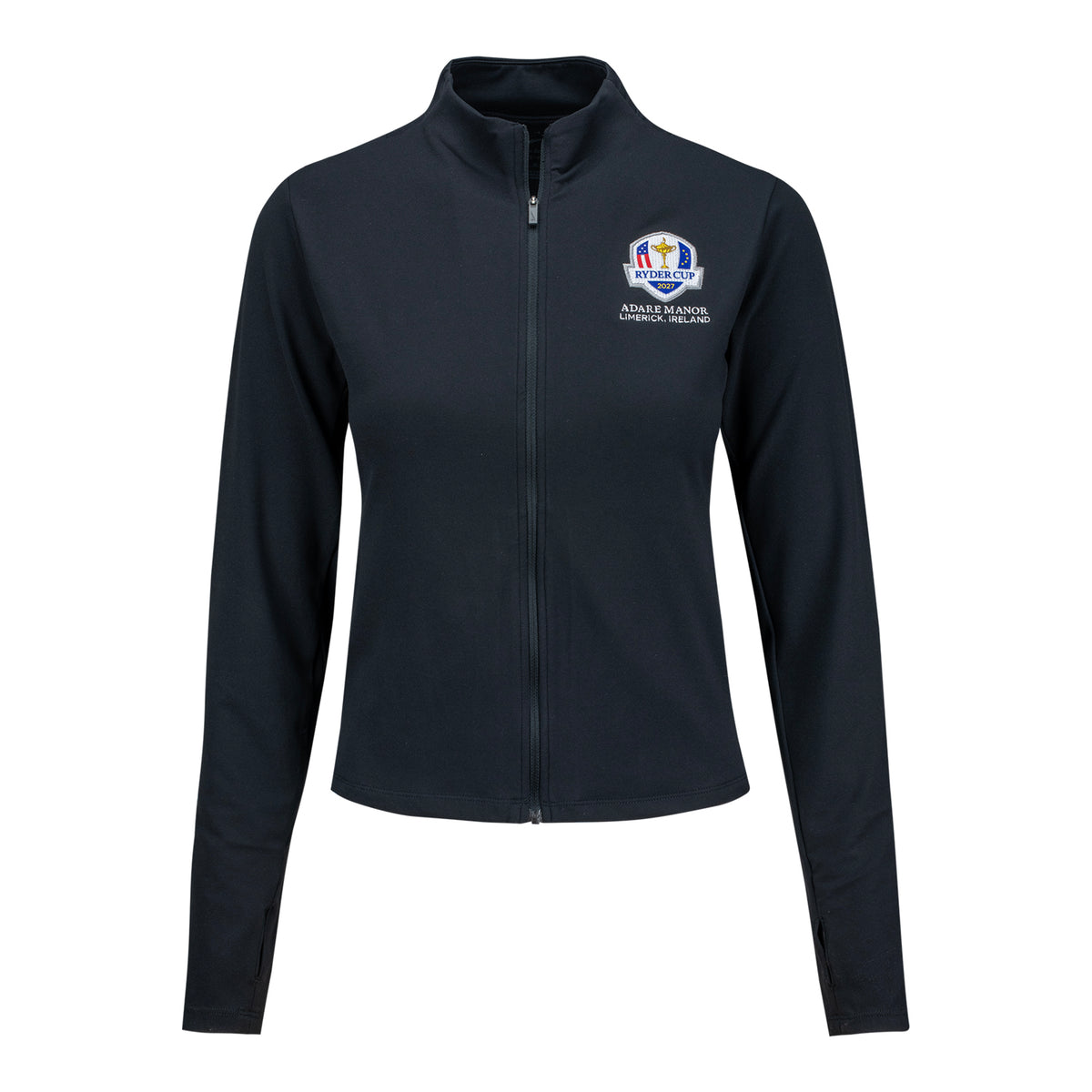 Nike 2027 Ryder Cup Women's Zenvy Dri-FIT Jacket in Black - Front View