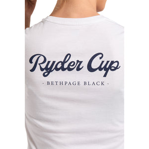 FootJoy 2025 Ryder Cup Women's Script T-Shirt in White - Back Close Up