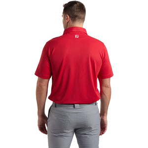 FootJoy 2025 Ryder Cup Solid Polo with Trophy Collar in Red - Modeled Back View
