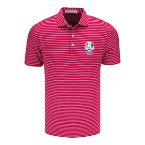Holderness & Bourne 2025 Ryder Cup Springer Stripe Polo in Red - Front View