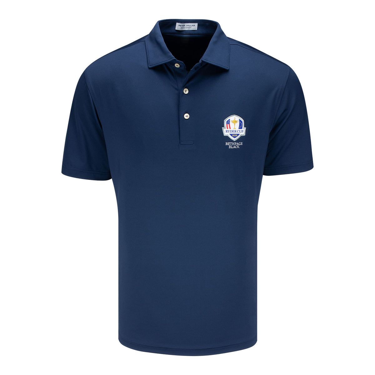 Peter Millar 2025 Ryder Cup Solid Jersey Polo in Navy - Front View