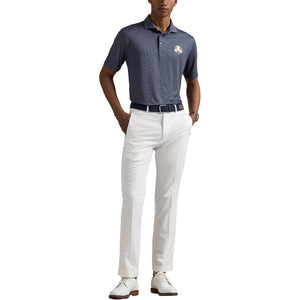 Ralph Lauren 2025 Ryder Cup Team U.S. Performance Polo Shirt in Refined Navy Cube - Modeled Full Body View