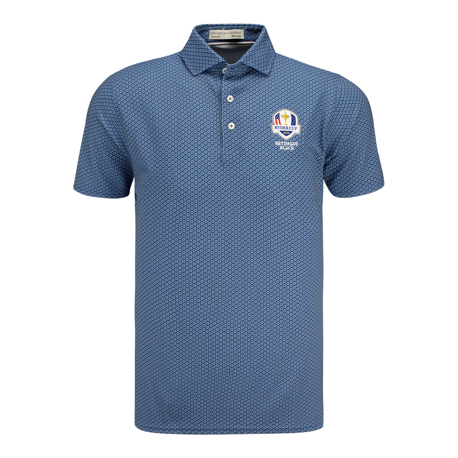 Holderness & Bourne 2025 Ryder Cup Warren Polo in White and Andover - Front View