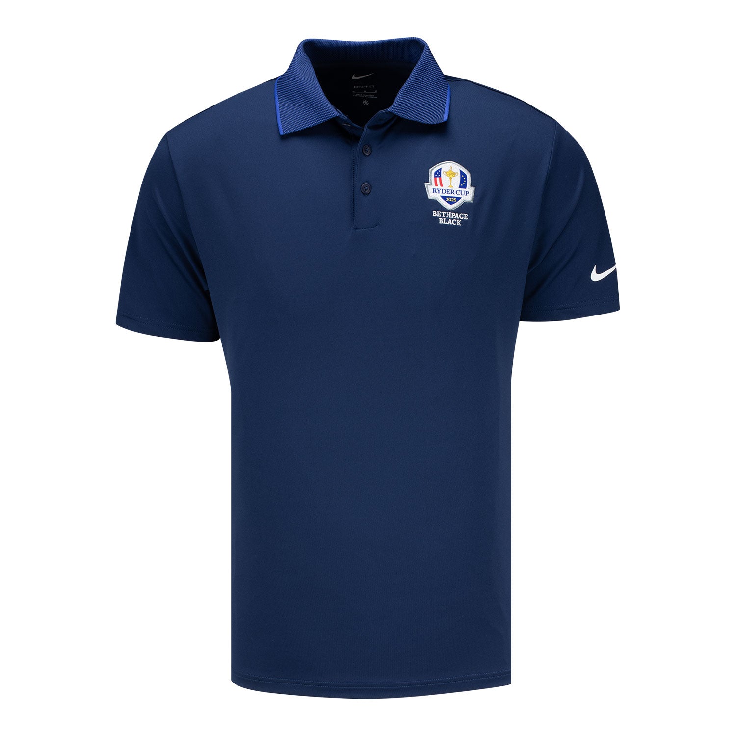 Nike 2025 Ryder Cup Tour Rib Collar Polo in Midnight Navy - Front View