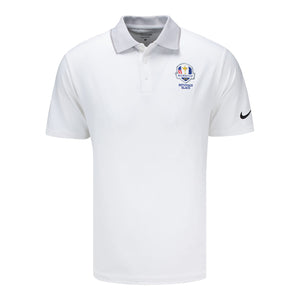 Nike 2025 Ryder Cup Tour Rib Collar Polo in White - Front View