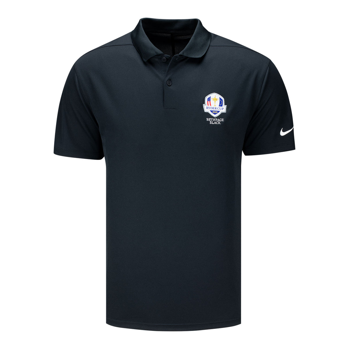 Nike 2025 Ryder Cup Victory Solid Polo in Black - Front View
