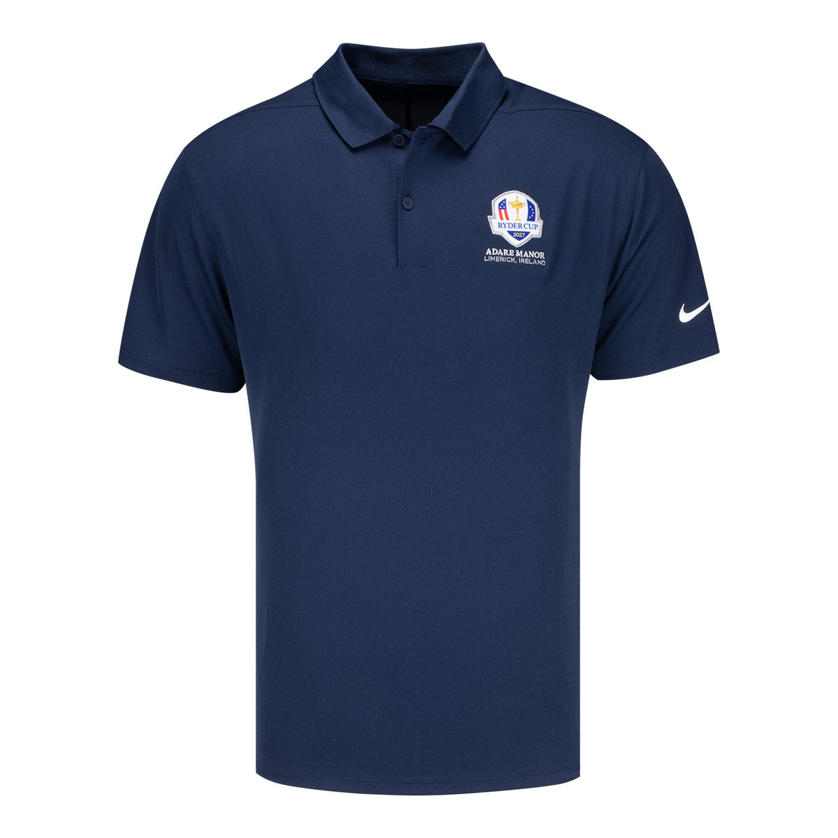 Nike 2027 Ryder Cup Victory Solid Polo in Obsidian Blue - Front View