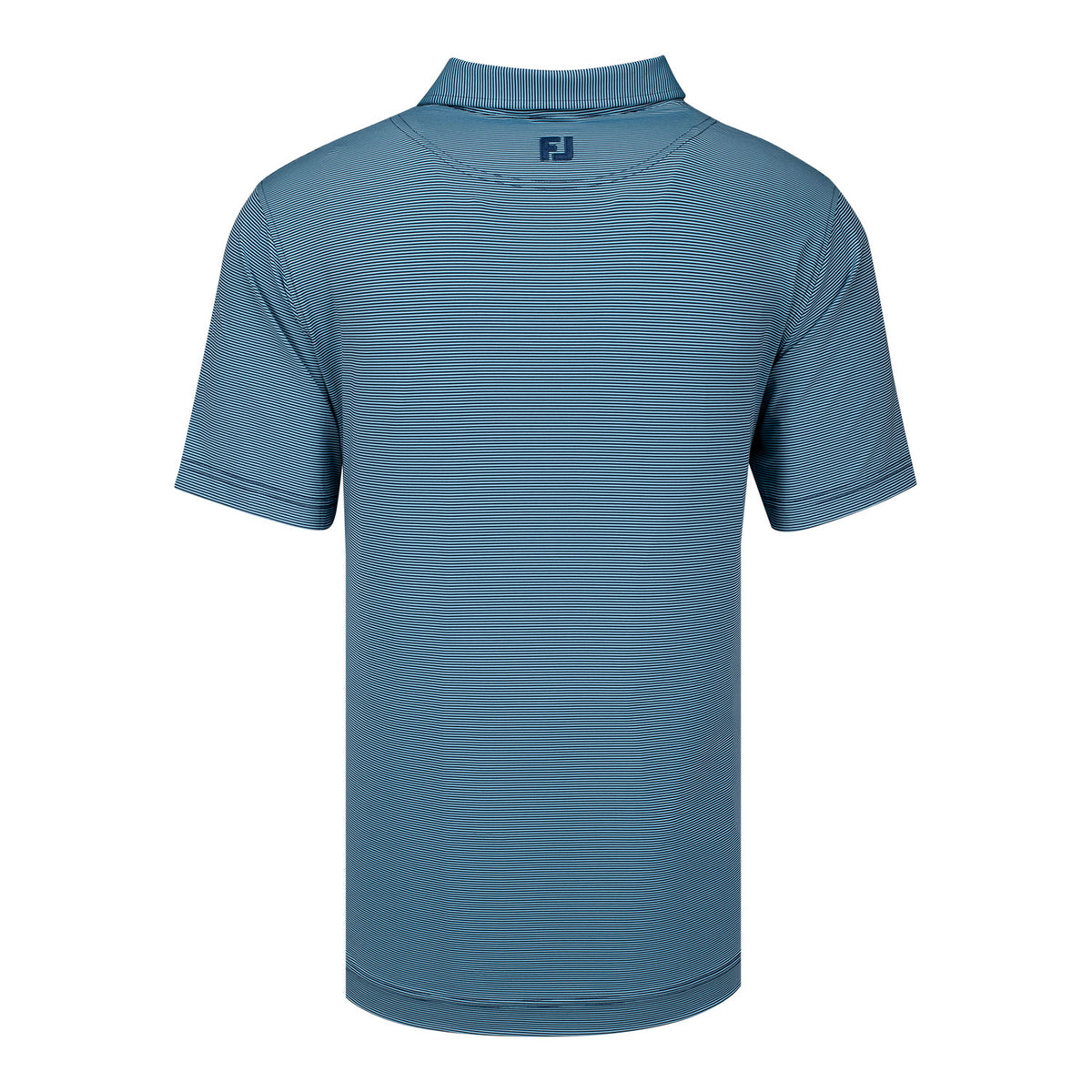 FootJoy 2027 Ryder Cup Microfeeder Stripe Polo in Navy and Light Blue - Back View