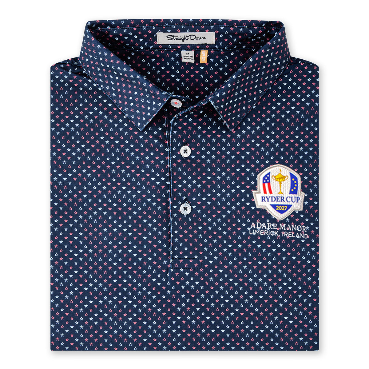 Straight Down 2027 Ryder Cup Star Struck Polo in Blue - Close Up
