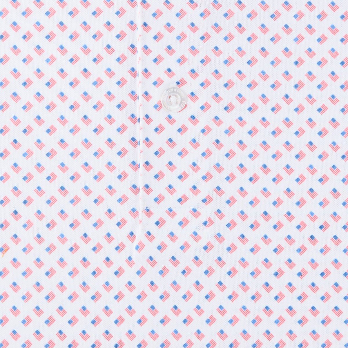 Straight Down 2027 Ryder Cup Old Glory Polo in White - Pattern Close Up