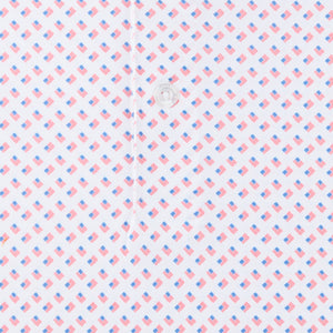 Straight Down 2027 Ryder Cup Old Glory Polo in White - Pattern Close Up