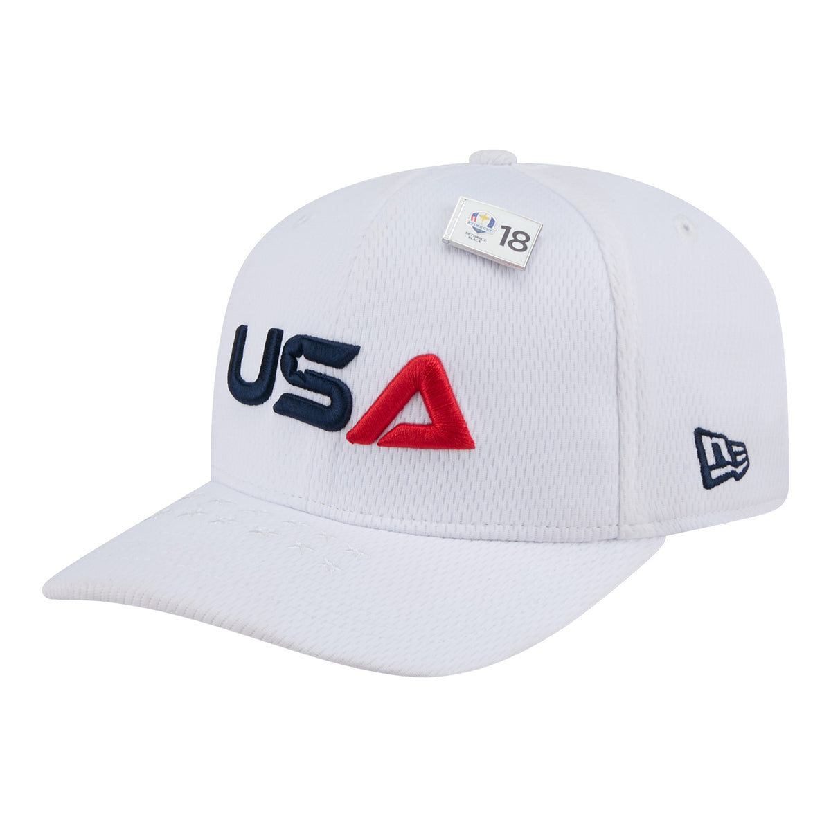 New Era 2025 Ryder Cup Team 9Seventy Stretch Snap in White - Angled Front Left View