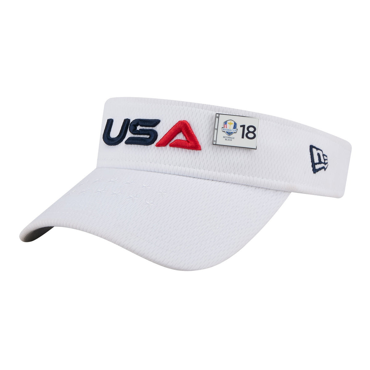 New Era 2025 Ryder Cup Team Visor in White - Angled Front Left View