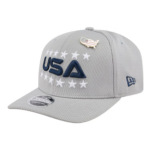 New Era 2025 Ryder Cup Team 9Seventy Stretch Snap in Light Grey - Angled Front Left View