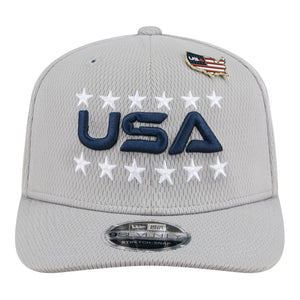 New Era 2025 Ryder Cup Team 9Seventy Stretch Snap in Light Grey - Front View