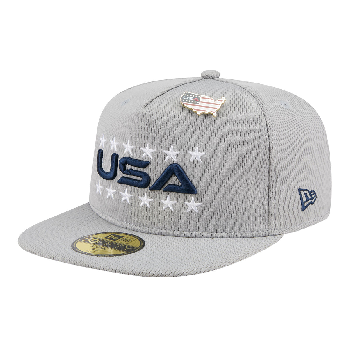 New Era 2025 Ryder Cup Team 59Fifty A-Frame Hat in Light Grey - Angled Front Left View
