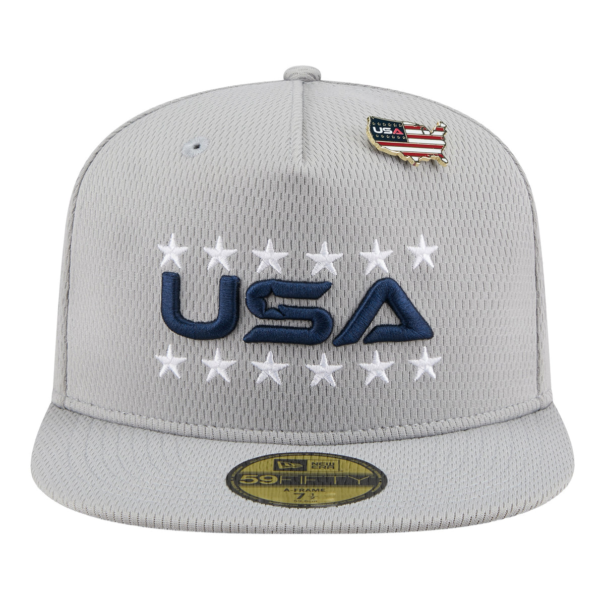 New Era 2025 Ryder Cup Team 59Fifty A-Frame Hat in Light Grey - Front View