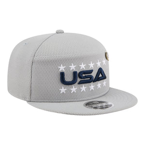 New Era 2025 Ryder Cup Team 9Fifty Split Panel in Light Grey - Angled Front Right View