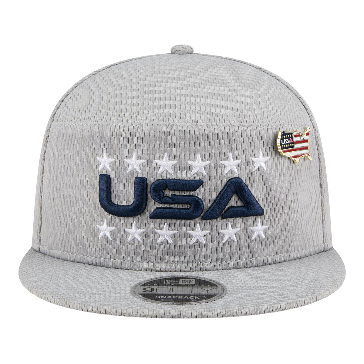 New Era 2025 Ryder Cup Team 9Fifty Split Panel in Light Grey - Front View