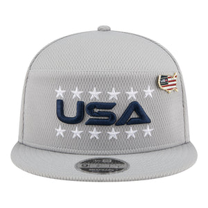 New Era 2025 Ryder Cup Team 9Fifty Split Panel in Light Grey - Front View