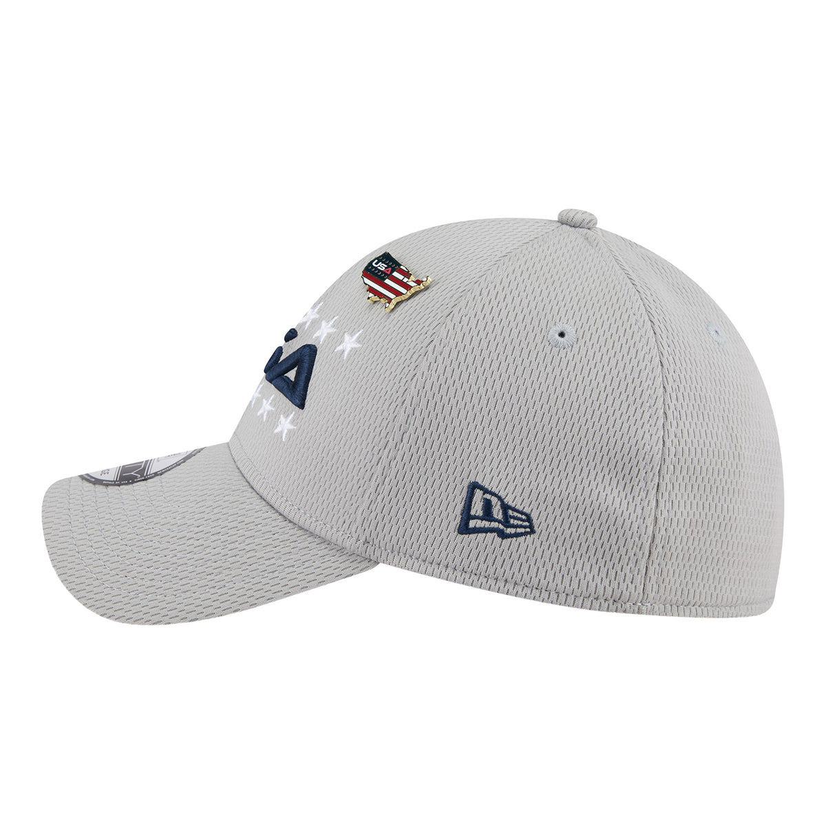 New Era 2025 Ryder Cup Team 39Thirty Hat in Light Grey - Left Side View