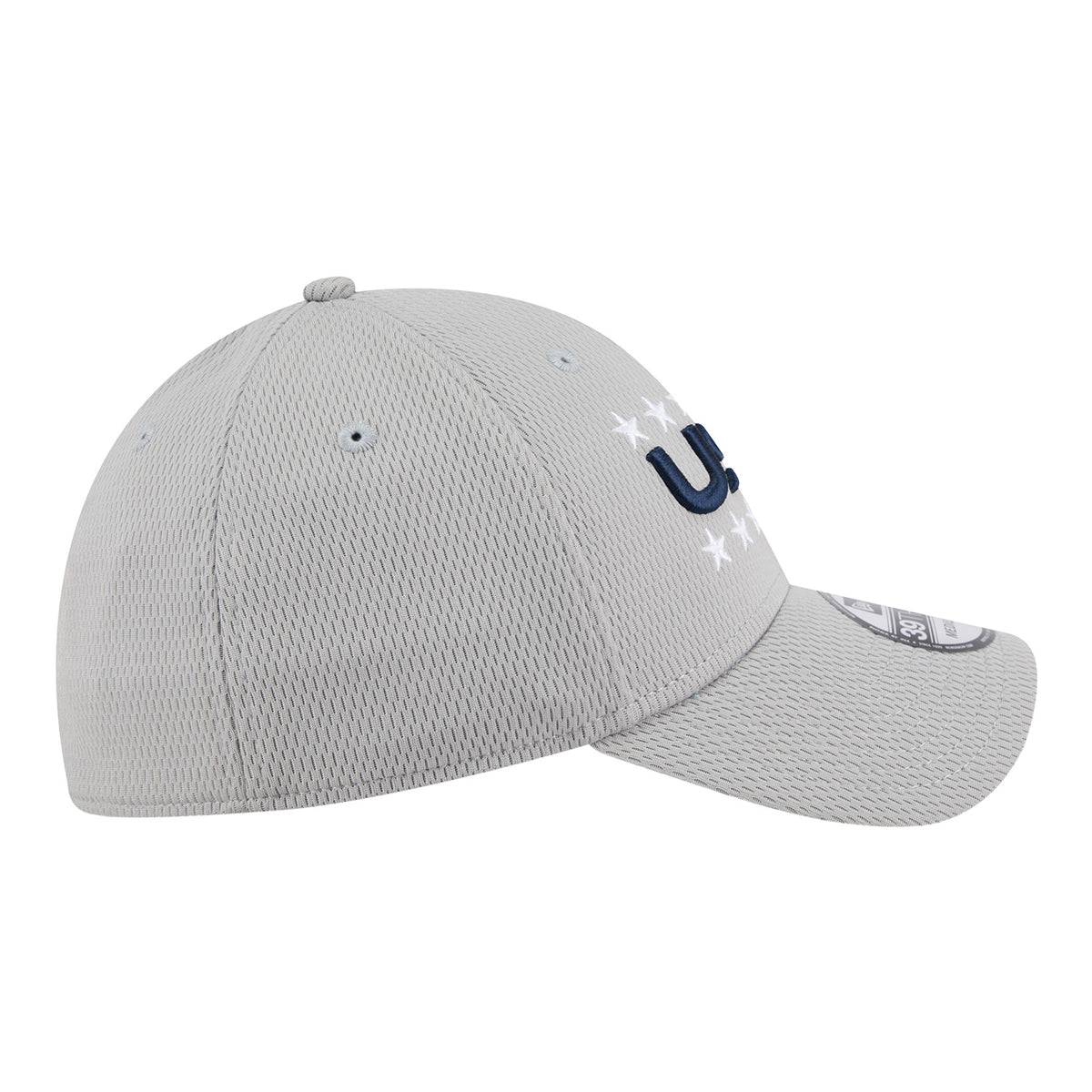 New Era 2025 Ryder Cup Team 39Thirty Hat in Light Grey - Right Side View
